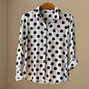 Size 10P Black & White Polka Dot Shirt – Excellent Cond – Early Trend-Setter